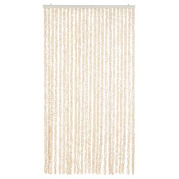 vidaXL Vliegengordijn 100x220 cm chenille beige en wit