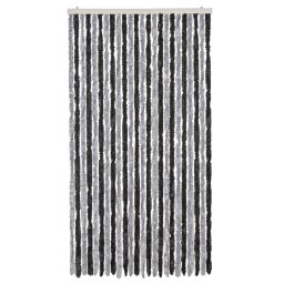 vidaXL Vliegengordijn 100x230 cm chenille grijs en zwart