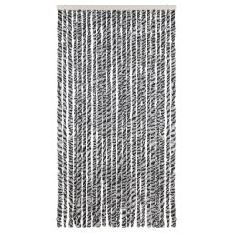 vidaXL Vliegengordijn 100x230 cm chenille grijs en zwart-wit