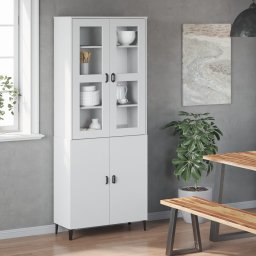 vidaXL Opzetkast VIKEN bewerkt hout wit