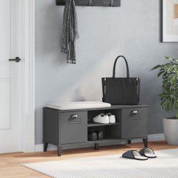 vidaXL Schoenenbank VIKEN 106x35x45 cm bewerkt hout antracietgrijs