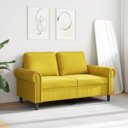 vidaXL Tweezitsbank 120 cm fluweel geel