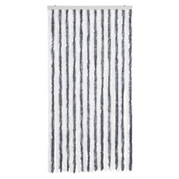 vidaXL Vliegengordijn 100x230 cm chenille grijs en wit
