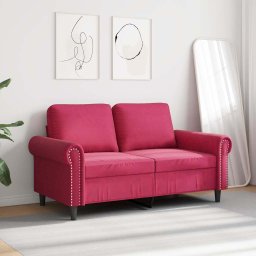 vidaXL Tweezitsbank 120 cm fluweel wijnrood