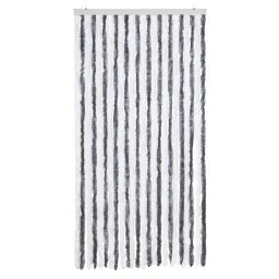 vidaXL Vliegengordijn 100x200 cm chenille grijs en wit