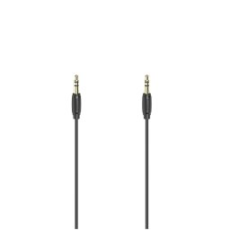 Hama Audiokabel, 3,5mm jack - 3,5mm jack, stereo, verguld, ultradun, 5,0 m Mini jack kabel Zwart