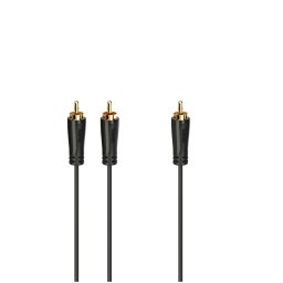 Hama Subwooferkabel, cinch-stekkers - 2 cinch-stekkers, verguld, 5,0 m Luidspreker kabel Zwart