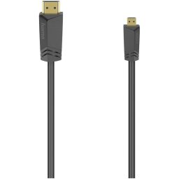 Hama High-speed HDMI-Kabel, con. Type A - con. Type D (Micro), ethernet, 1,5 m HDMI kabel Zwart