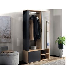 Vestiaire MILOVICH 2 deuren zwart/artisan eik