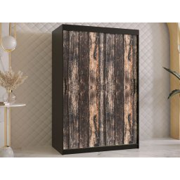 Kledingkast TODY 2 schuifdeuren 120 cm mat zwart