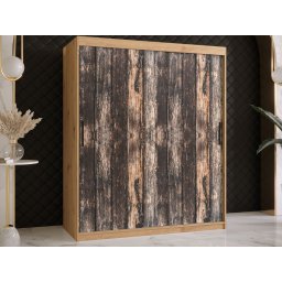 Kledingkast TODY 2 schuifdeuren 150 cm artisan eik