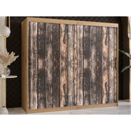 Kledingkast TODY 2 schuifdeuren 200 cm artisan eik