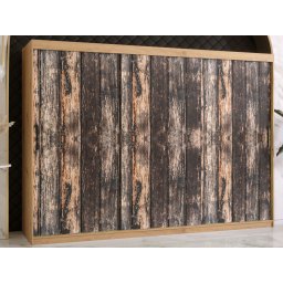 Kledingkast TODY 2 schuifdeuren 250 cm artisan eik