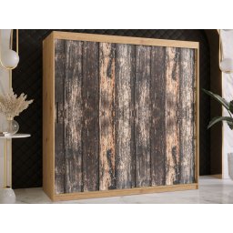 Kledingkast TODY 2 schuifdeuren 180 cm artisan eik
