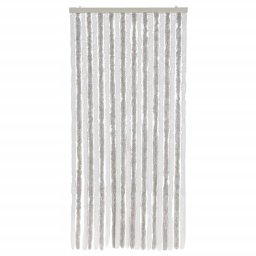 vidaXL Vliegengordijn 90x220 cm chenille lichtgrijs en wit