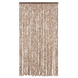vidaXL Vliegengordijn 100x220 cm chenille beige en donkerbruin