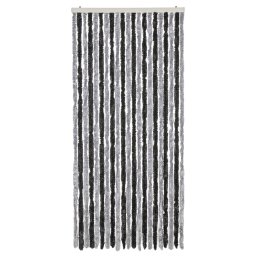 vidaXL Vliegengordijn 90x220 cm chenille grijs en zwart