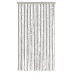 vidaXL Vliegengordijn 100x220 cm chenille lichtgrijs en wit