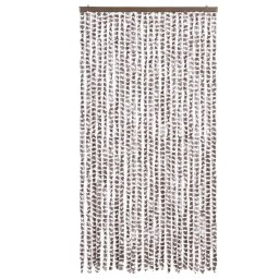 vidaXL Vliegengordijn 100x230 cm chenille taupe en wit