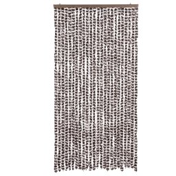 vidaXL Vliegengordijn 100x230 cm chenille bruin en wit