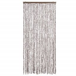 vidaXL Vliegengordijn 90x200 cm chenille taupe en wit