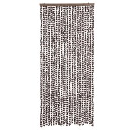 vidaXL Vliegengordijn 90x200 cm chenille bruin en wit