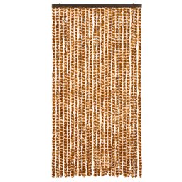 vidaXL Vliegengordijn 100x230 cm chenille okerkleurig en wit