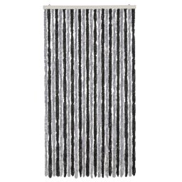 vidaXL Vliegengordijn 100x220 cm chenille grijs en zwart