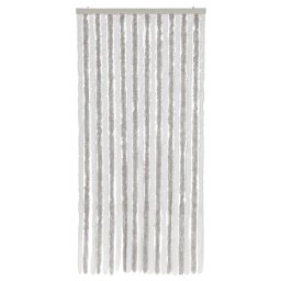 vidaXL Vliegengordijn 90x200 cm chenille lichtgrijs en wit