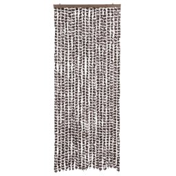 vidaXL Vliegengordijn 56x200 cm chenille bruin en wit