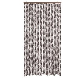 vidaXL Vliegengordijn 100x200 cm chenille bruin en wit