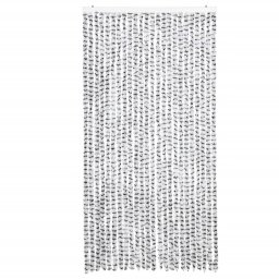 vidaXL Vliegengordijn 100x230 cm chenille lichtgrijs en donkergrijs