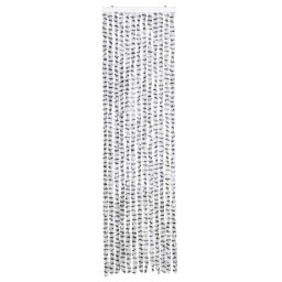 vidaXL Vliegengordijn 56x200 cm chenille lichtgrijs en donkergrijs