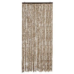 vidaXL Vliegengordijn 90x200 cm chenille beige en bruin