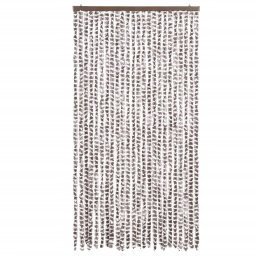 vidaXL Vliegengordijn 100x200 cm chenille taupe en wit