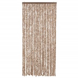 vidaXL Vliegengordijn 90x200 cm chenille beige en donkerbruin
