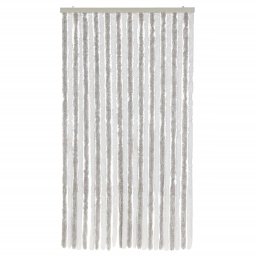 vidaXL Vliegengordijn 100x230 cm chenille lichtgrijs en wit