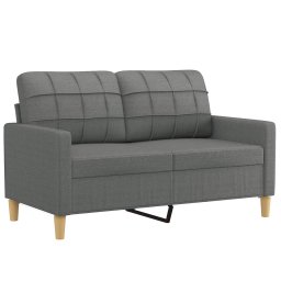 vidaXL 2-delige Loungeset met kussens stof donkergrijs