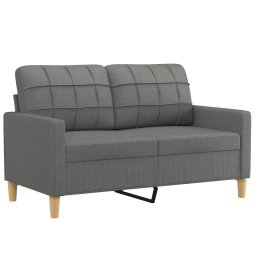 vidaXL 2-delige Loungeset met kussens stof donkergrijs