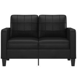 vidaXL Tweezitsbank 120 cm kunstleer zwart