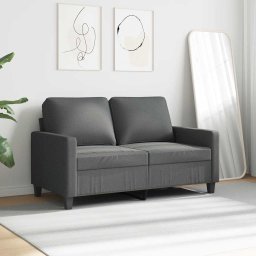 vidaXL Tweezitsbank 120 cm stof donkergrijs