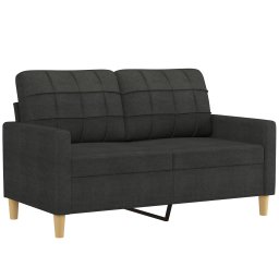 vidaXL 2-delige loungeset met kussens stof zwart