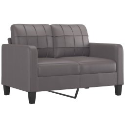 vidaXL 2-delige Loungeset met kussens kunstleer grijs