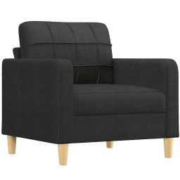 vidaXL 3-delige loungeset met kussens stof zwart