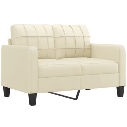 vidaXL 2-delige Loungeset met kussens kunstleer crème