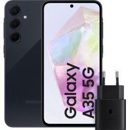 Samsung Galaxy A35 128GB Donker Blauw + Samsung 25 Watt Snellader Zwart