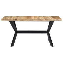 vidaXL Eettafel 140x70x75 cm massief ruw mangohout