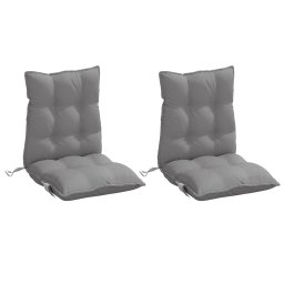 vidaXL Stoelkussens 2 st lage rug oxford stof grijs