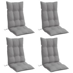 vidaXL Stoelkussens 4 st hoge rug oxford stof grijs