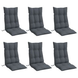 vidaXL Stoelkussens 6 st hoge rug oxford stof antracietkleurig